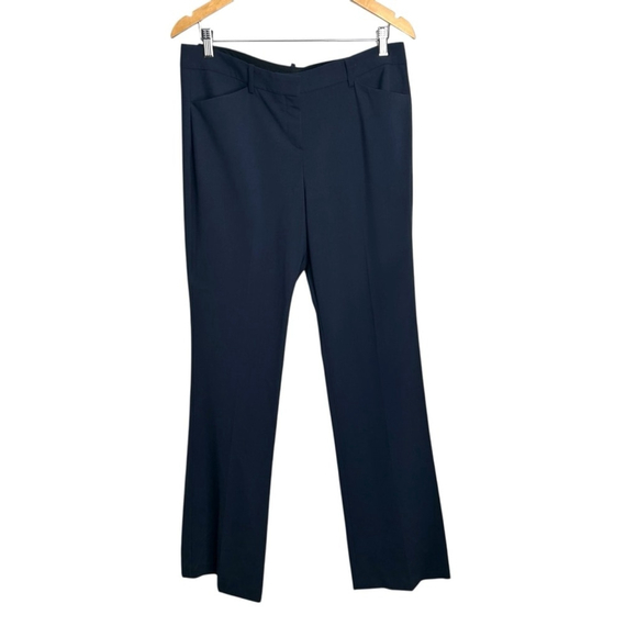 Theory Custom Max 2 Deep Navy Edition Career Dress Virgin Wool Trousers Size 12 - Picture 2 of 9